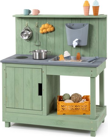 Thumbnail - MUDDY BUDDY Matschküche »Mud Expert«, LxBxH: 80x40x90 cm, Holz - gruen