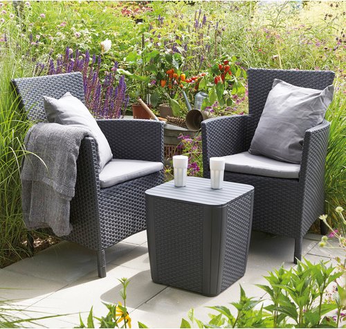 ALLIBERT Gartenmöbelset »Iowa«, Kunststoff, 3-teilig - grau