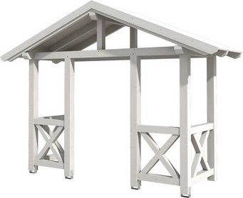 SKANHOLZ Vordach »Stralsund 5«, 360 x 139 cm (BxT), nordische Fichte, weiß - weiss