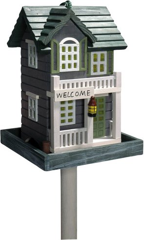 DOBAR Vogelfutterhaus »Welcome«, für Vögel, Kiefernholz, bunt/grün/weiß