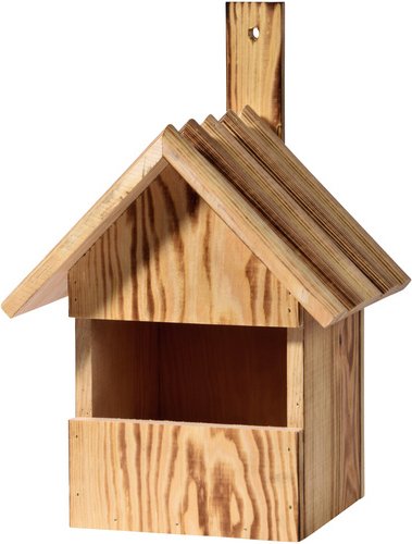 DOBAR Geflammter Nistkasten mit großer Öffnung - braun