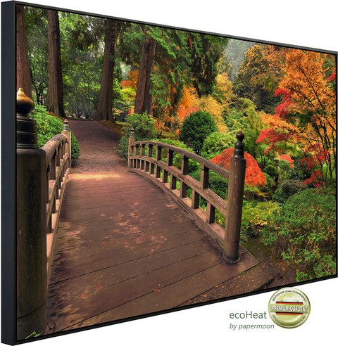 Thumbnail - papermoon Infrarotheizung »EcoHeat - Herbstbrücke«, Matt-Effekt - bunt