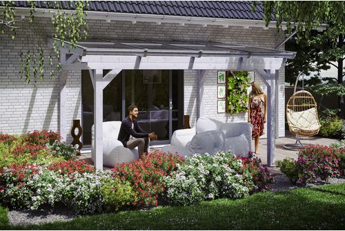 SKANHOLZ Terrassenüberdachung »Sanremo«, Breite: 434 cm, Dach: Polycarbonat (PC), weiss