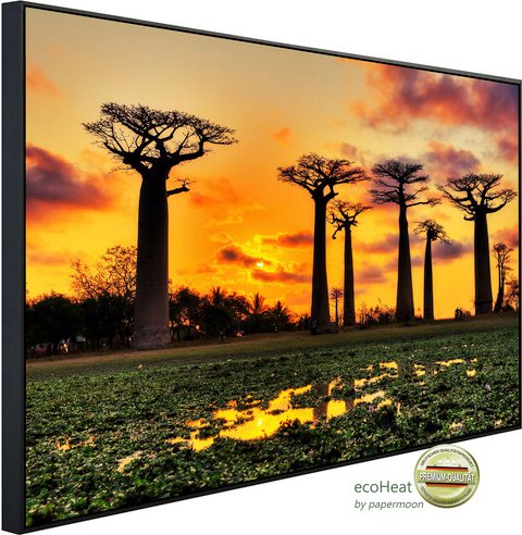 Thumbnail - papermoon Infrarotheizung »EcoHeat - Baobabs Bäume Afrik. Sonnenuntergang«, Matt-Effekt - bunt