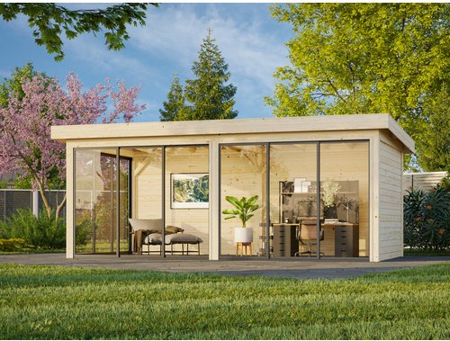 PALMAKO Pavillon »Lenna«, Aufstellmaße BxTxH: 628 x 340 x 245 cm, tauchgrundiert, Holz - braun