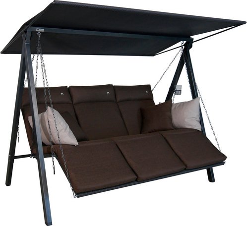 Thumbnail - ANGERER FREIZEITMÖBEL Hollywoodschaukel »Lounge«, 3-Sitzer, inkl. Auflagen - braun