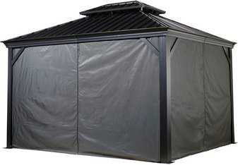 Thumbnail - SOJAG Seitenvorhang, dunkelgrau, geeignet für: Pavillon Mykonos/Messina 10x12