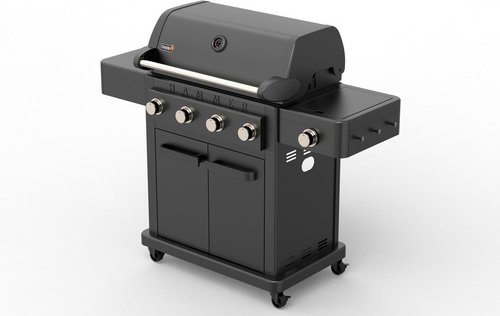 THOR Gasgrill »Hammer«, 4 Hauptbrenner, Seitenbrenner, Aluguss - schwarz