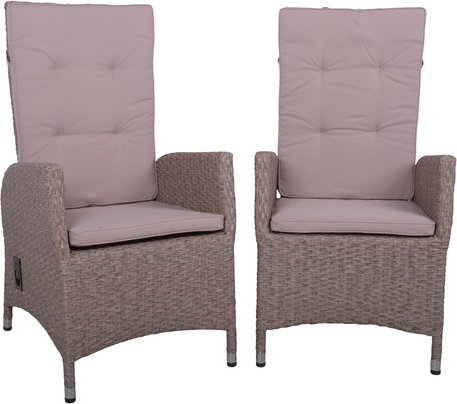 GARDEN PLEASURE Stuhl-Set »Braga«, 2er, Grau, Aluminium, Kunststoff, Textil