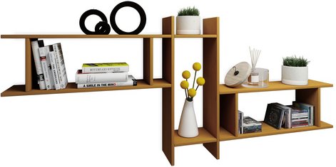 VCM Wandregal »Sirola«, BxHxL: 19,7 x 80 x 188 cm, Holzwerkstoff - braun