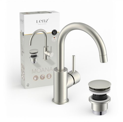 Waschtischarmatur »MOANA«, 3/8", Messing, edelstahlfarben - silberfarben