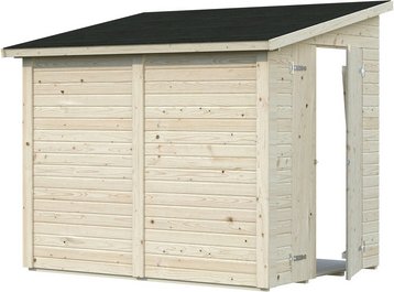 PALMAKO Elementhaus »Mia«, Holz, BxHxT: 244 x 210 x 165 cm (Außenmaße inkl. Dachüberstand) - braun