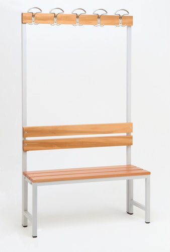 SZAGATO Umkleidebank, BxHxT: 30 x 170 x 100 cm, Stahl/Holz - grau