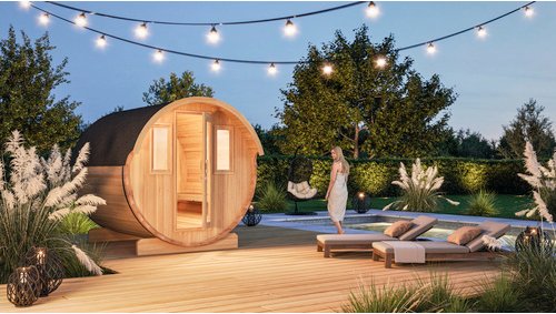 WOLFF FINNHAUS Fasssauna »Basic«, BxHxT: 205 x 210 x 230 cm, Fichtenholz - braun