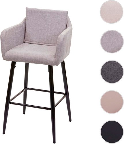 MVG Barhocker »MVG-H93«, Rückenkissen mit Reißverschluss - grau