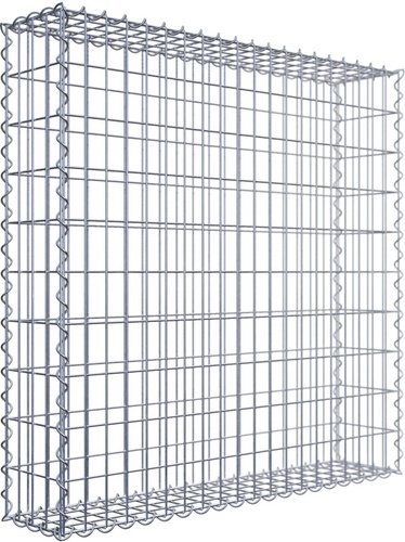 Gabiona Gabione, silbergrau, Maschenweite 5 cm x 10 cm, Spirale - silberfarben