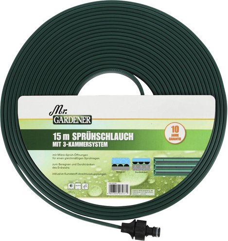Mr. GARDENER Sprühschlauch, Länge: 15 m - gruen