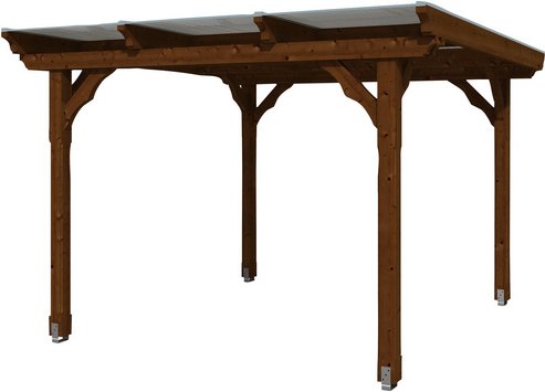 SKANHOLZ Pavillon »Marseille«, Flachdach, viereckig, BxHxT: 327 x 236 x 350 cm - braun