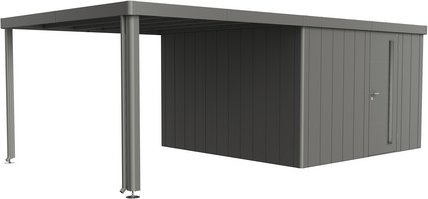 BIOHORT Seitendach »Neo«, BxL: 3000 x 3470 mm, Metall - grau