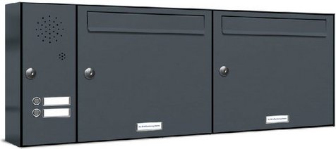 AL BRIEFKASTENSYSTEME Briefkasten, Parteien: 2, BxHxT: 91,4 x 34,5 x 11,6 cm - grau
