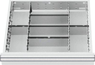 Simplaflex Fächer-Einteilung, BxT: 500 x 450 mm, Metall - silberfarben