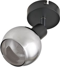 CASAYA Spotstrahler »Glava«, 1-flammig, E14, ohne Leuchtmittel, Metall/Rauchglas, matt-schwarz - silberfarben