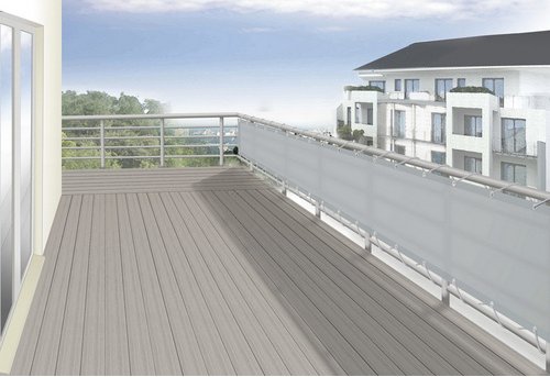 FLORACORD Balkonverkleidung, Polyester, LxH: 300 x 65 cm - silberfarben