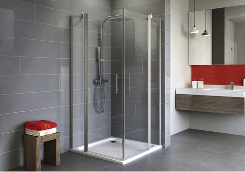 Thumbnail - SCHULTE Eckeinstieg »AlexaStyle 2.0«, BxTxH: 100 x 100 x 192 cm - silberfarben