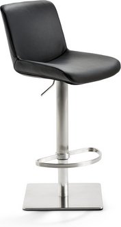 Mayer Sitzmöbel Barhocker »1287«, Breite: 40 cm, höhenverstellbar, Leder, schwarz