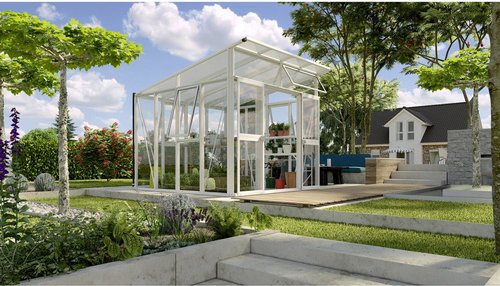 VITAVIA Gewächshaus »Aura«, 7,8 m², Kunststoff/Aluminium/ESG Glas, winterfest - weiss