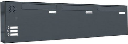 AL BRIEFKASTENSYSTEME Briefkasten, Parteien: 3, Zaundurchwurf, BxHxT: 153,398 x 34,5 x 11,6 cm - grau