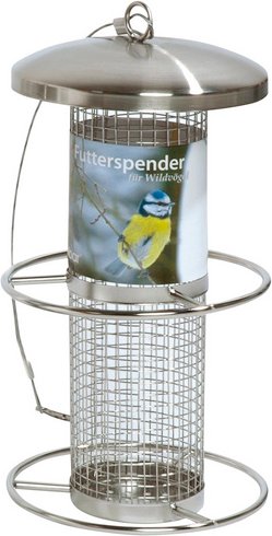 DOBAR Vogelfuttersäule, Metall, silberfarben, zum Aufhängen