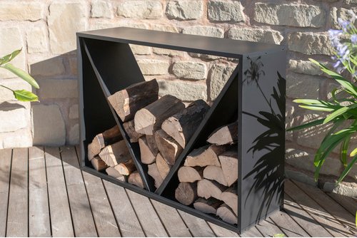 Westmann Kaminholzregal, BxHxL: 114,5 x 80 x 35 cm, schwarz