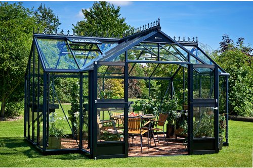 JULIANA Gewächshaus »Orangerie«, anthrazit, Aluminium/Sicherheitsglas - grau