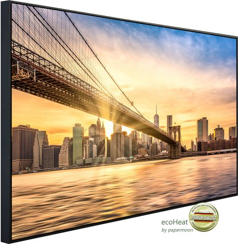 Thumbnail - papermoon Infrarotheizung »EcoHeat - Brooklyn Bridge Sonnenuntergang«, Matt-Effekt - bunt