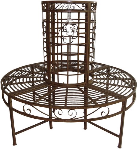 GARDEN PLEASURE Baumbank »Larissa«, Stahl, BxHxT: 120,5 x 112 x 60 cm - braun