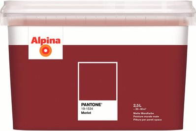 ALPINA Wandfarbe »PANTONE«, Merlot, matt, 2,5 l - rot
