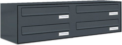 AL BRIEFKASTENSYSTEME Briefkasten, Parteien: 4, Zaundurchwurf, BxHxT: 153,235 x 23,0 x 27,5 cm - grau