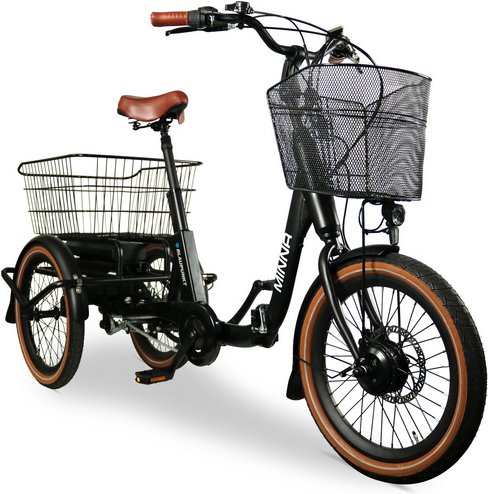 BLAUPUNKT E-Faltrad »Minna«, max. 25 km/h, 20", 3 Gänge, mit Sportsattel - schwarz