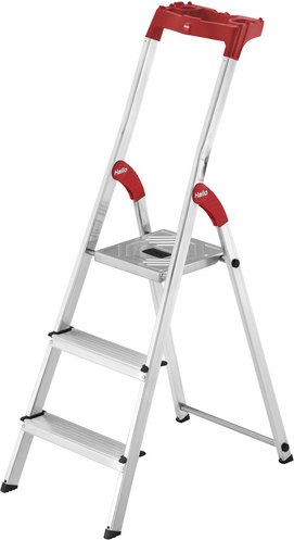 HAILO Sicherheitsleiter »L61 StandardLine«, 3 Stufen, Aluminium - silberfarben