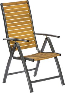 MERXX Gartenmöbelset »Santorin«, 6 Sitzplätze, Aluminium/Akazienholz - grau