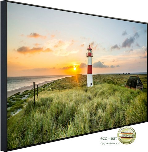 papermoon Infrarotheizung »EcoHeat - Leuchtturm am Strand«, Matt-Effekt - bunt