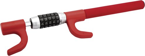 BASI Lenkradkralle, Stahl, für PKWs, LKWs, SUVs, Wohnmobile - rot