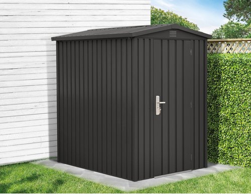 Thumbnail - Mr. GARDENER Gerätehaus, Metall, BxHxT: 144 x 193 x 179 cm (Außenmaße inkl. Dachüberstand) - grau