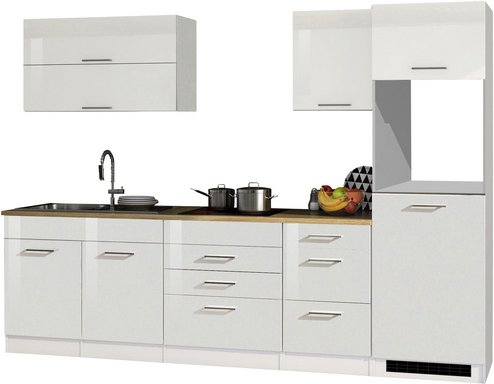 HELD MÖBEL Küchenzeile »Mailand«, ohne E-Geräte, Gesamtbreite: 290cm - weiss