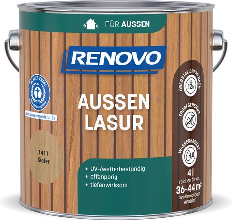 RENOVO Aussenlasur, wb 4,0L kiefer wasserbasiert - braun