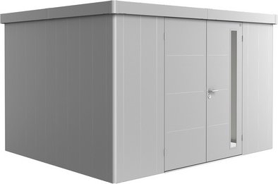 Thumbnail - BIOHORT Gerätehaus »Neo«, Metall, BxT: 348 x 292 cm (Außenmaße inkl. Dachüberstand) - silberfarben