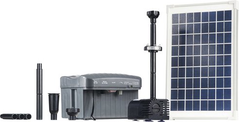 HEISSNER Solarteichpumpe, 750 l/h mit LED - grau