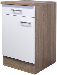 Flex-Well Küchenunterschrank »Samoa«, Sonoma Eichefarben / weiß - weiss