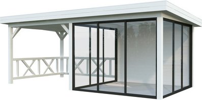 Thumbnail - PALMAKO Pavillon »Lenna«, Aufstellmaße BxTxH: 628 x 340 x 245 cm, lackiert, Holz - weiss